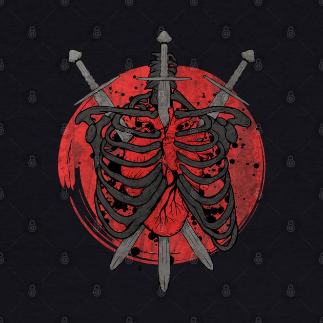 Sword through my heart skeleton by Jess Adams